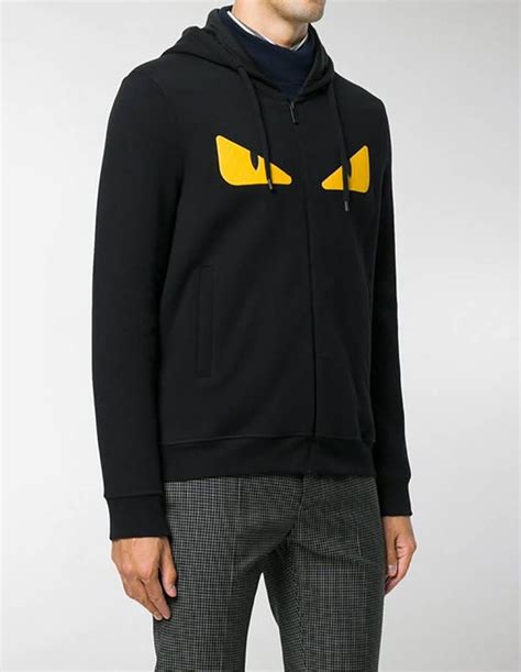 fendi hoodie yellow eyes|fendi zip up hoodie.